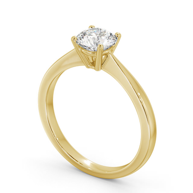 Round Diamond Engagement Ring 9K Yellow Gold Solitaire - Floriane ENRD129_YG_SIDE