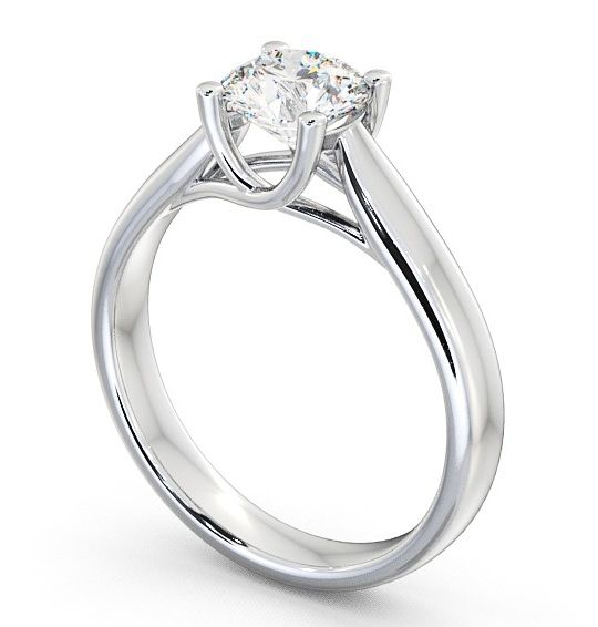 Round Diamond Engagement Ring 18K White Gold Solitaire - Dulwich ENRD12_WG_THUMB1