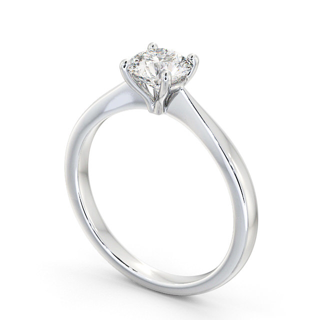 Round Diamond Engagement Ring Platinum Solitaire - Corby ENRD130_WG_SIDE