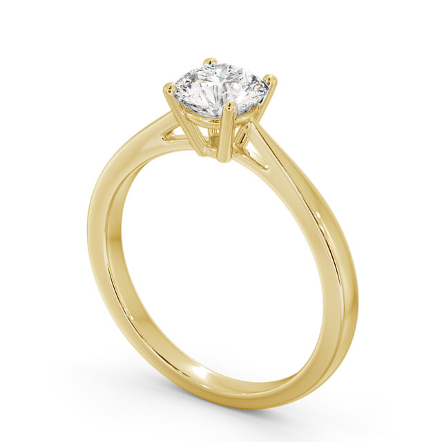 Round Diamond Engagement Ring 18K Yellow Gold Solitaire - Glenoe ENRD131_YG_SIDE