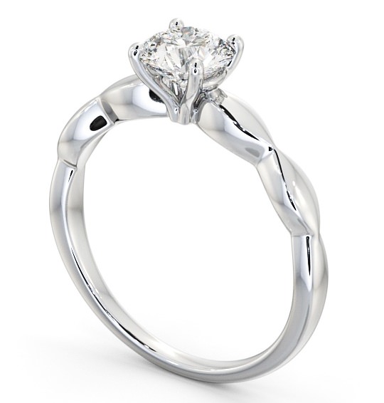 Round Diamond Engagement Ring 18K White Gold Solitaire - Disley ENRD136_WG_THUMB1