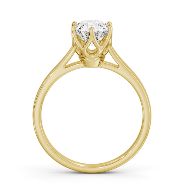 Round Diamond Engagement Ring 18K Yellow Gold Solitaire - Abigail ENRD137_YG_UP