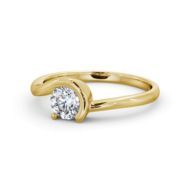 Round Diamond Engagement Ring 9K Yellow Gold Solitaire - Duvile ENRD139_YG_FLAT