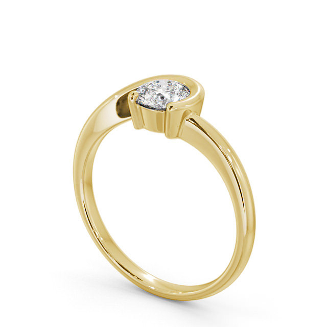 Round Diamond Engagement Ring 9K Yellow Gold Solitaire - Duvile ENRD139_YG_SIDE