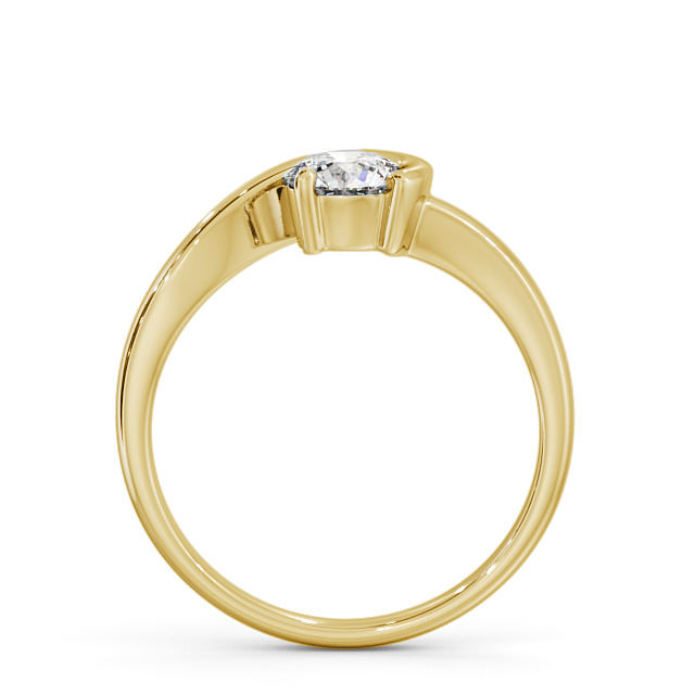 Round Diamond Engagement Ring 9K Yellow Gold Solitaire - Duvile ENRD139_YG_UP