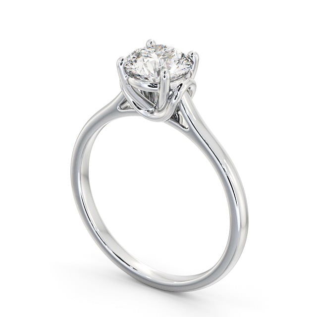 Round Diamond Engagement Ring Palladium Solitaire - Legar ENRD141_WG_SIDE
