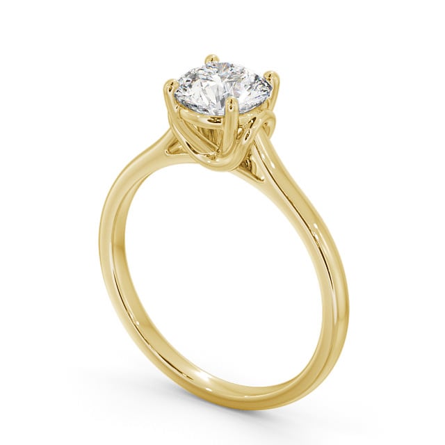 Round Diamond Engagement Ring 9K Yellow Gold Solitaire - Legar ENRD141_YG_SIDE