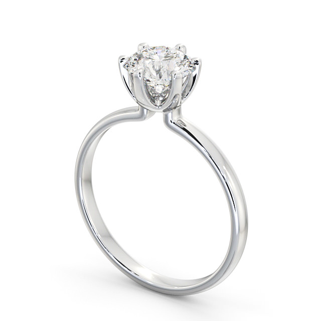 Round Diamond Engagement Ring 9K White Gold Solitaire - Selka ENRD143_WG_SIDE