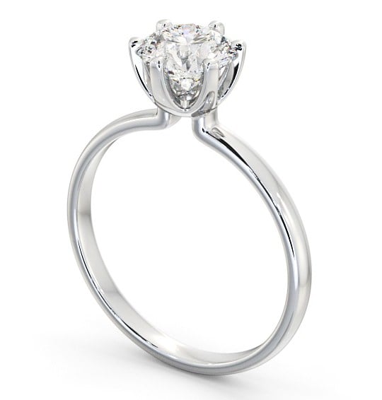 Round Diamond Engagement Ring 9K White Gold Solitaire - Selka ENRD143_WG_THUMB1