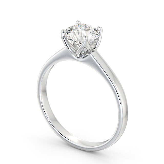 Round Diamond Engagement Ring 18K White Gold Solitaire - Beulah ENRD144_WG_SIDE