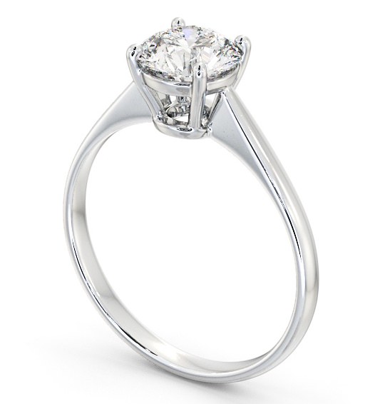 Round Diamond Engagement Ring Palladium Solitaire - Olivia ENRD147_WG_THUMB1