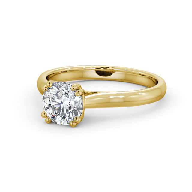 Round Diamond Engagement Ring 9K Yellow Gold Solitaire - Renee ENRD148_YG_FLAT