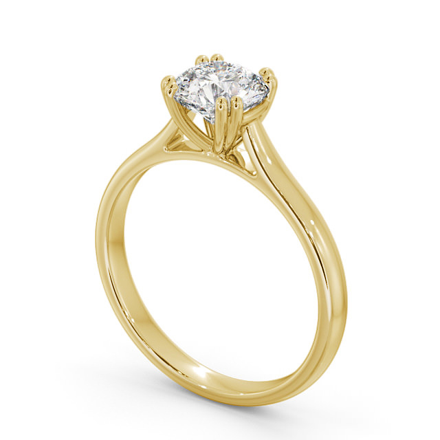 Round Diamond Engagement Ring 18K Yellow Gold Solitaire - Renee ENRD148_YG_SIDE
