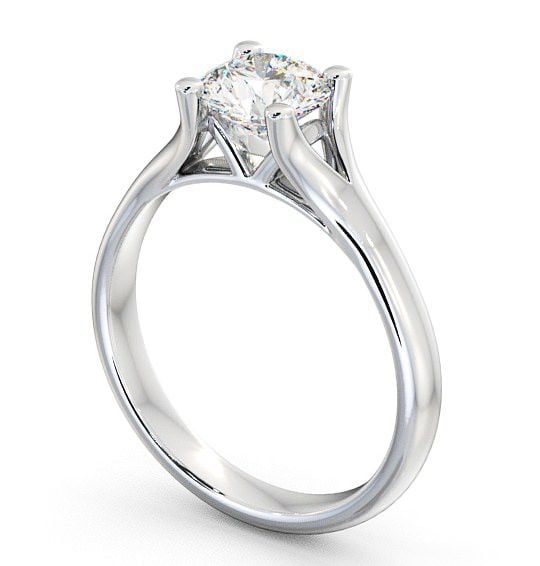 Round Diamond Engagement Ring Platinum Solitaire - Lawley ENRD14_WG_THUMB1