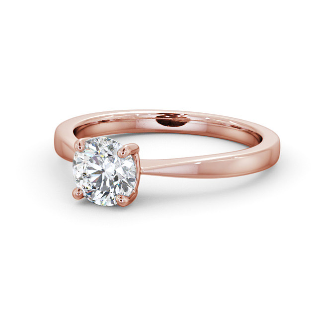 Round Diamond Engagement Ring 9K Rose Gold Solitaire - Nance ENRD150_RG_FLAT