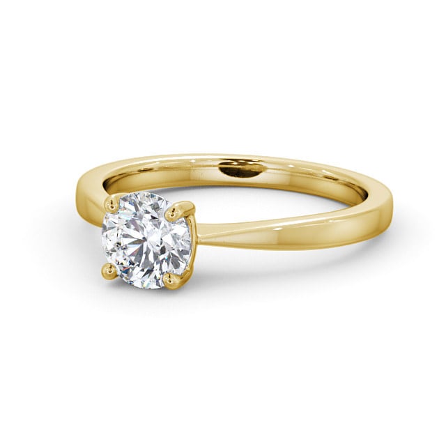 Round Diamond Engagement Ring 9K Yellow Gold Solitaire - Nance ENRD150_YG_FLAT