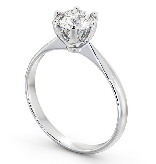  Round Diamond Engagement Ring 18K White Gold Solitaire - Grazia ENRD151_WG_THUMB1 