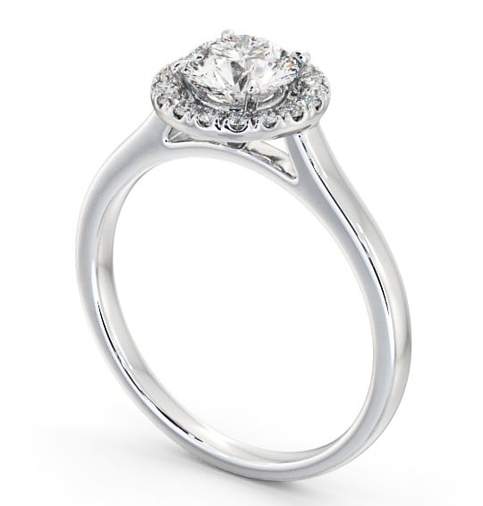 Halo Round Diamond Engagement Ring 18K White Gold - Amias ENRD155_WG_THUMB1 