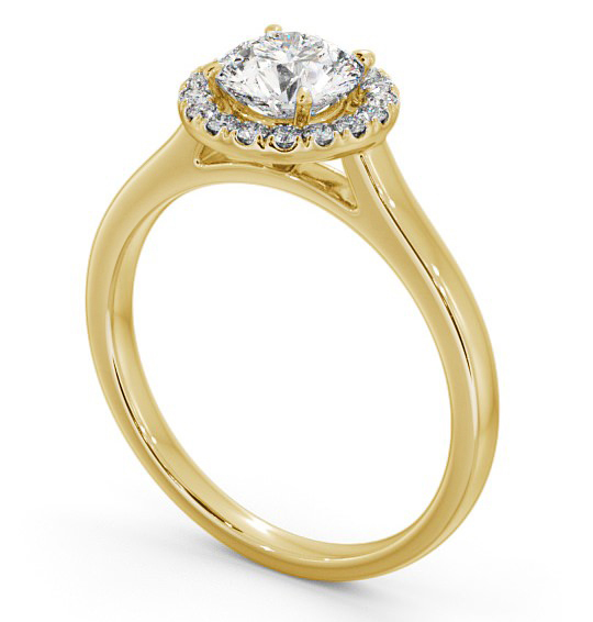 Halo Round Diamond Engagement Ring 9K Yellow Gold - Amias ENRD155_YG_THUMB1