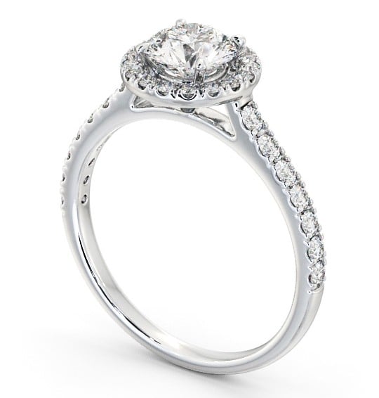  Halo Round Diamond Engagement Ring 18K White Gold - Diletta ENRD156_WG_THUMB1 
