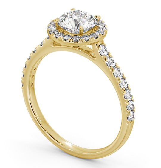  Halo Round Diamond Engagement Ring 18K Yellow Gold - Diletta ENRD156_YG_THUMB1 