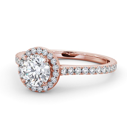  Halo Round Diamond Engagement Ring 18K Rose Gold - Louella ENRD159_RG_THUMB2 
