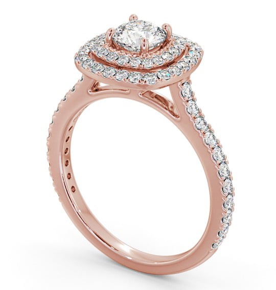  Halo Round Diamond Engagement Ring 18K Rose Gold - Provence ENRD160_RG_THUMB1 