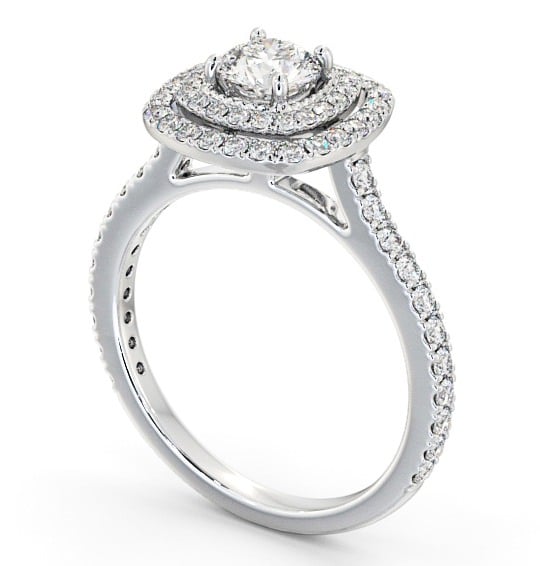  Halo Round Diamond Engagement Ring 18K White Gold - Provence ENRD160_WG_THUMB1 