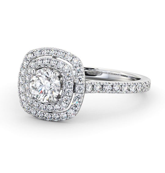  Halo Round Diamond Engagement Ring 18K White Gold - Provence ENRD160_WG_THUMB2 