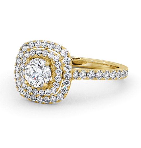  Halo Round Diamond Engagement Ring 18K Yellow Gold - Provence ENRD160_YG_THUMB2 