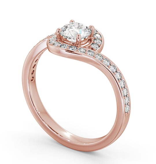 Halo Round Diamond Engagement Ring 18K Rose Gold - Pascale ENRD161_RG_THUMB1