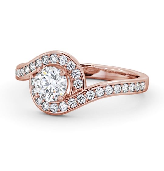  Halo Round Diamond Engagement Ring 18K Rose Gold - Pascale ENRD161_RG_THUMB2 
