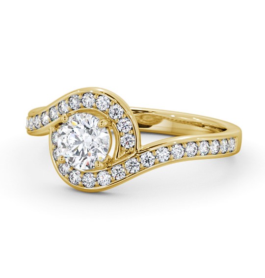  Halo Round Diamond Engagement Ring 18K Yellow Gold - Pascale ENRD161_YG_THUMB2 