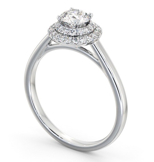 Halo Round Diamond Engagement Ring Palladium - Florentine ENRD162_WG_THUMB1