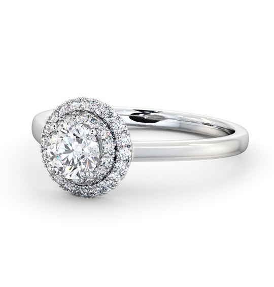  Halo Round Diamond Engagement Ring 18K White Gold - Florentine ENRD162_WG_THUMB2 