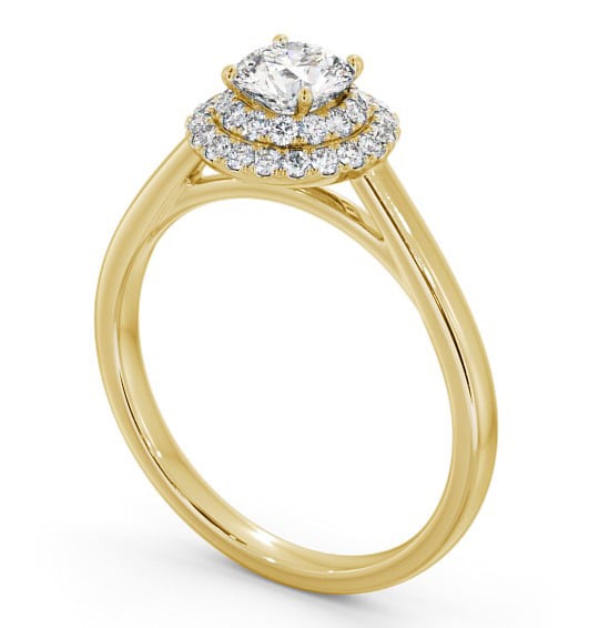  Halo Round Diamond Engagement Ring 18K Yellow Gold - Florentine ENRD162_YG_THUMB1 