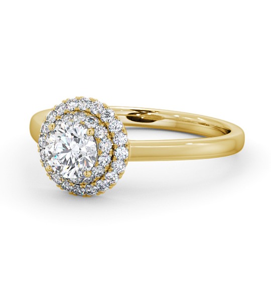  Halo Round Diamond Engagement Ring 18K Yellow Gold - Florentine ENRD162_YG_THUMB2 