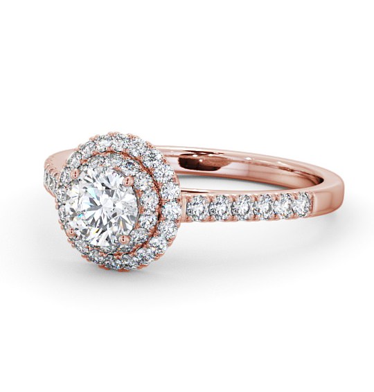  Halo Round Diamond Engagement Ring 18K Rose Gold - Lisbon ENRD163_RG_THUMB2 