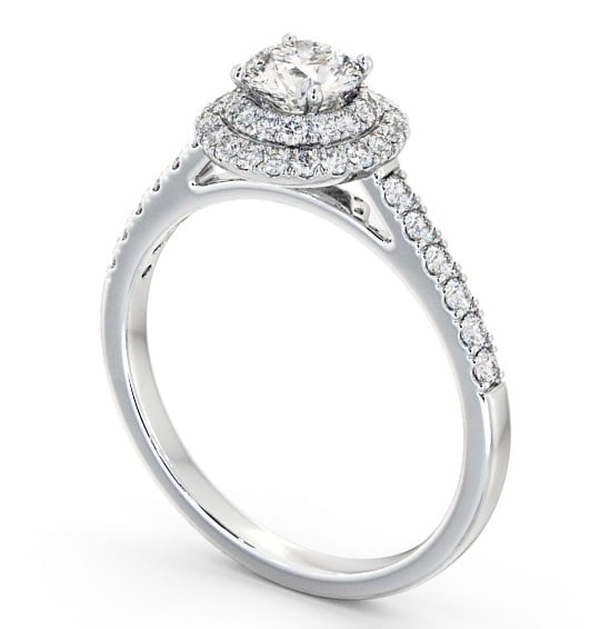  Halo Round Diamond Engagement Ring 18K White Gold - Lisbon ENRD163_WG_THUMB1 