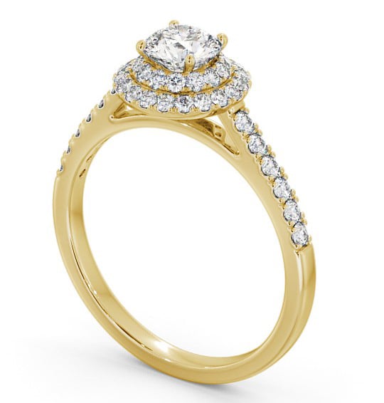  Halo Round Diamond Engagement Ring 18K Yellow Gold - Lisbon ENRD163_YG_THUMB1 
