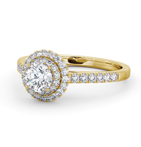  Halo Round Diamond Engagement Ring 18K Yellow Gold - Lisbon ENRD163_YG_THUMB2 