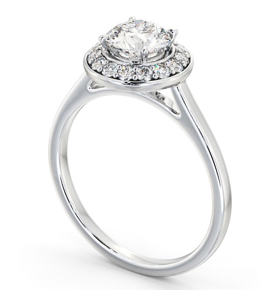 Halo Round Diamond Engagement Ring 18K White Gold - Marinka ENRD164_WG_THUMB1
