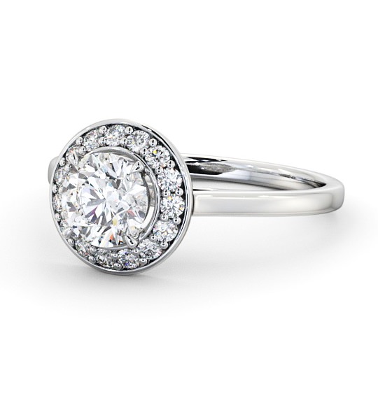  Halo Round Diamond Engagement Ring Platinum - Marinka ENRD164_WG_THUMB2 
