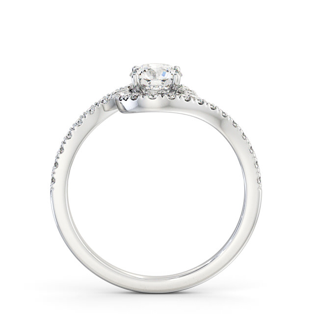 Halo Round Diamond Engagement Ring 18K White Gold - Samira ENRD165_WG_UP