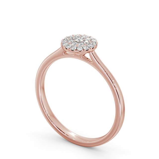 Cluster Diamond Engagement Ring 9K Rose Gold - Carril ENRD166_RG_SIDE