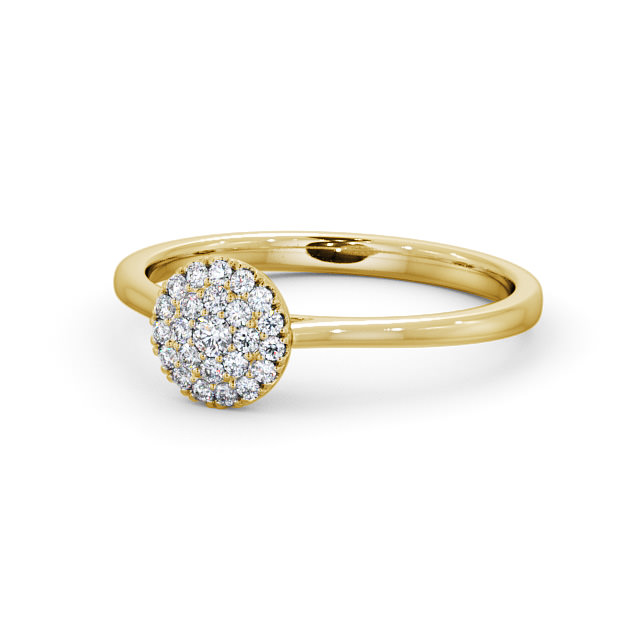 Cluster Diamond Engagement Ring 18K Yellow Gold - Carril ENRD166_YG_FLAT