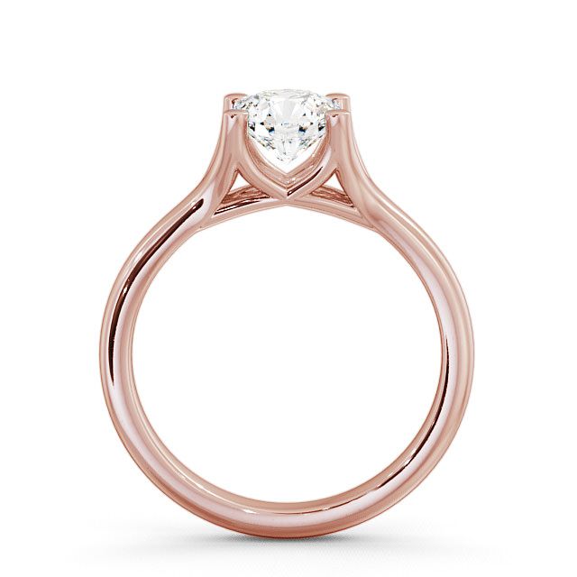 Round Diamond Engagement Ring 18K Rose Gold Solitaire - Thealby ENRD16_RG_UP
