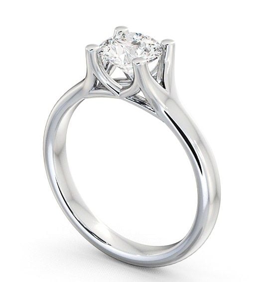Round Diamond Engagement Ring 18K White Gold Solitaire - Thealby ENRD16_WG_THUMB1