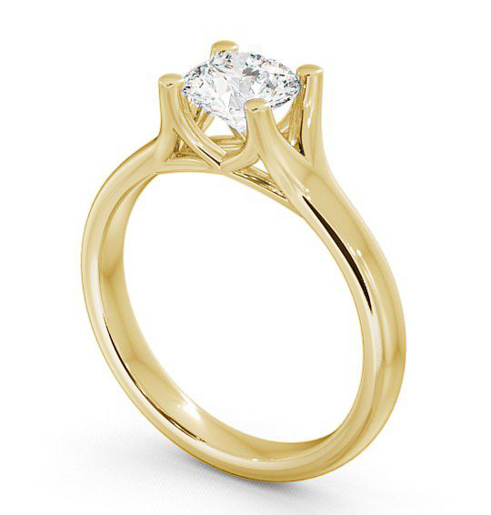 Round Diamond Engagement Ring 18K Yellow Gold Solitaire - Thealby ENRD16_YG_THUMB1
