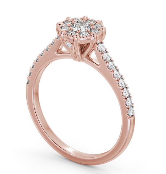  Halo Round Diamond Engagement Ring 18K Rose Gold - Hapton ENRD175_RG_THUMB1 
